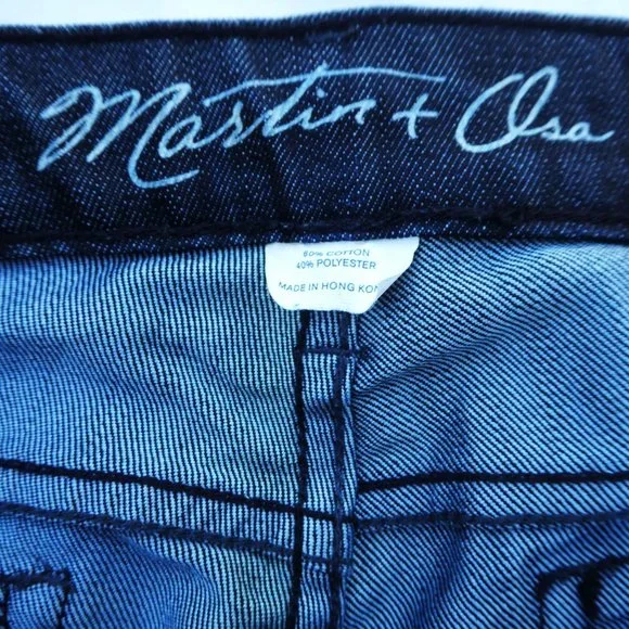 32x33 Martin Osa Dark Wash Denim Jeans Mid Rise Flare Bell Bottom American Eagle